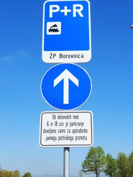P+R Borovnica - znaki
